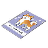 Cartoon Akita Inu/Shiba Inu Notitieboek (Linkerzijde)