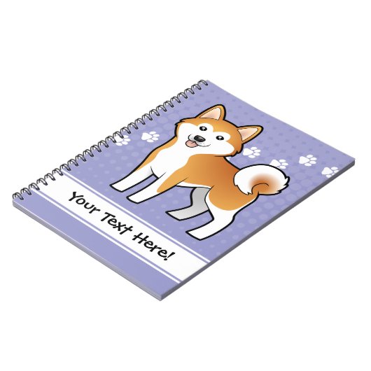 Cartoon Akita Inu/Shiba Inu Notitieboek (Linkerzijde)