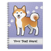 Cartoon Akita Inu/Shiba Inu Notitieboek (Voorkant)
