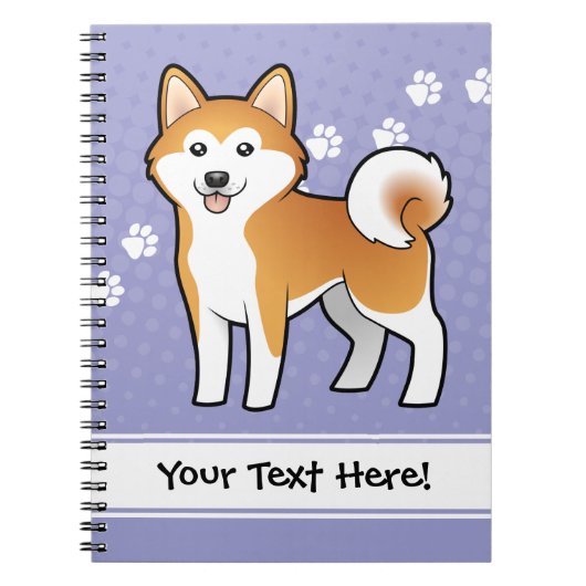 Cartoon Akita Inu/Shiba Inu Notitieboek (Voorkant)