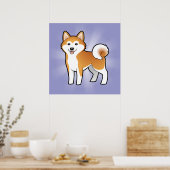 Cartoon Akita Inu/Shiba Inu Poster (Keuken)