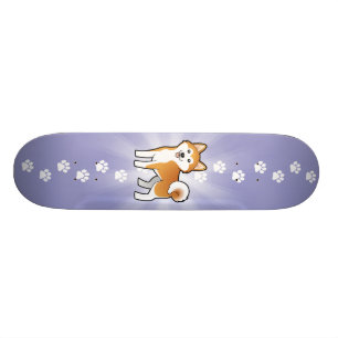 Cartoon Akita Inu/Shiba Inu Skateboard