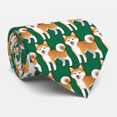 Cartoon Akita Inu/Shiba Inu Stropdas (Opgerold)