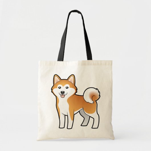 Cartoon Akita Inu/Shiba Inu Tote Bag (Voorkant)