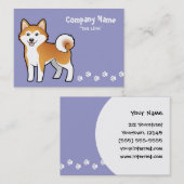 Cartoon Akita Inu/Shiba Inu Visitekaartje (Voorkant / Achterkant)