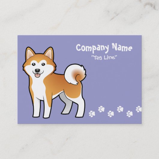 Cartoon Akita Inu/Shiba Inu Visitekaartje (Voorkant)