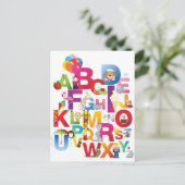 cartoon alfabet briefkaart (Staand voorkant)