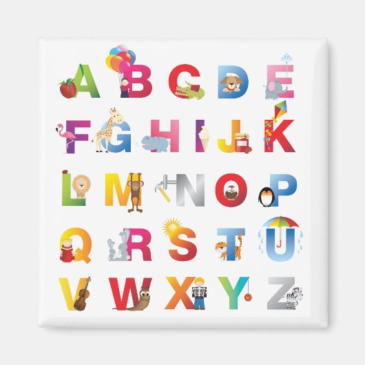 cartoon alfabet koelkastmagneet magneet (Voorkant)