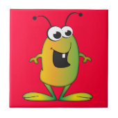 Cartoon Alien-invasie Tegeltje (Voorkant)