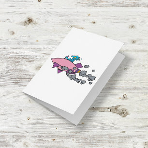 Cartoon Alien Spaceship Kaart