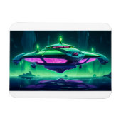 Cartoon Alien Spaceship Magneet (Horizontaal)