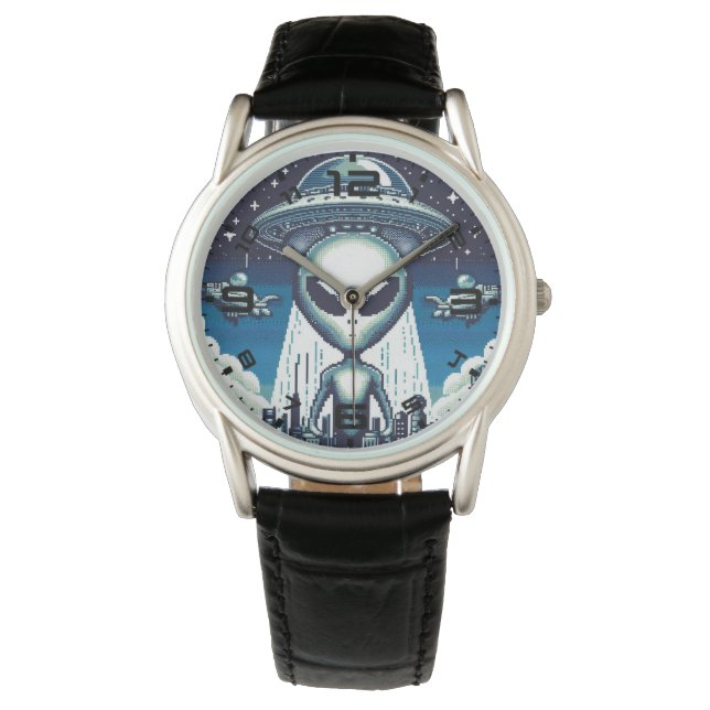 Cartoon Alien Watch Horloge (Voorkant)