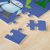 Cartoon Aliens Grays UFO Art Collage sheet Legpuzzel (Zijkant)