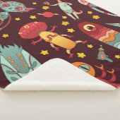 Cartoon aliens vintage seamless pattern. sherpa deken (3/4)