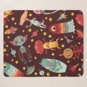 Cartoon aliens vintage seamless pattern. sherpa deken (Voorkant (horizontaal))