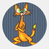 Cartoon Alley Cat Ronde Sticker (Voorkant)
