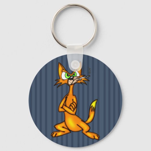 Cartoon Alley Cat Sleutelhanger (Voorkant)