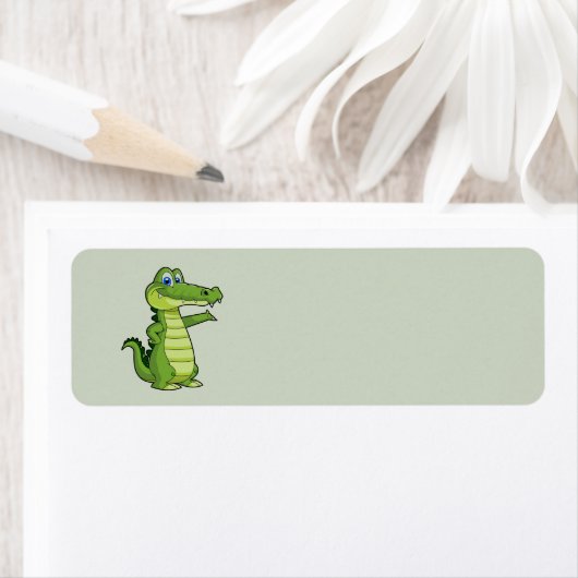 Cartoon Alligator Achtergrond Etiket (Insitu)