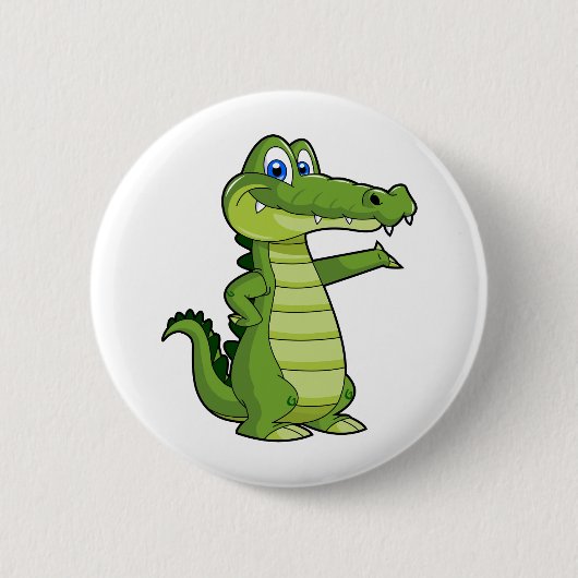 Cartoon Alligator Achtergrond Ronde Button 5,7 Cm (Voorkant)