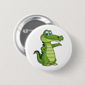 Cartoon Alligator Achtergrond Ronde Button 5,7 Cm (Voorkant /achterkant)