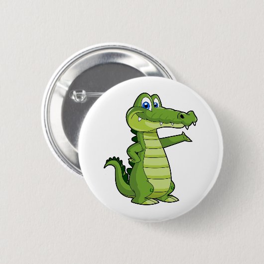 Cartoon Alligator Achtergrond Ronde Button 5,7 Cm (Voorkant /achterkant)