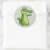 Cartoon Alligator Achtergrond Ronde Sticker (Tas)