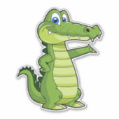 Cartoon Alligator Achtergrond Sticker (Voorkant)