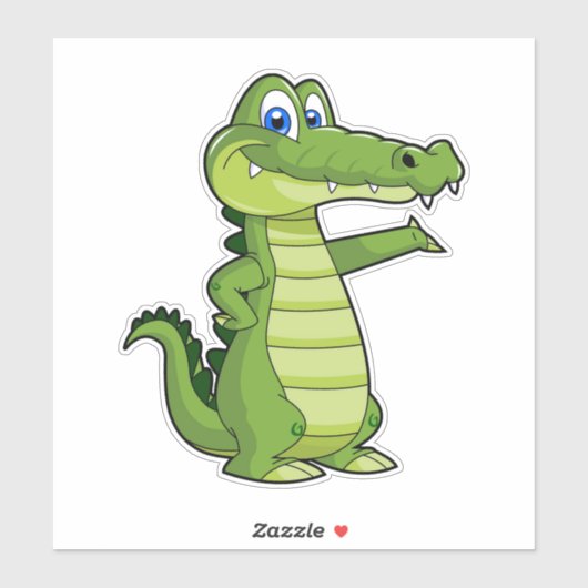 Cartoon Alligator Achtergrond Sticker (Vel)