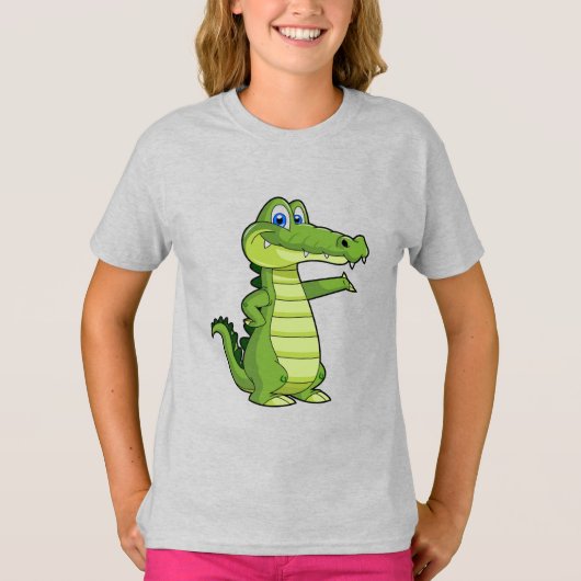 Cartoon Alligator Achtergrond T-shirt (Voorkant)