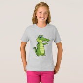 Cartoon Alligator Achtergrond T-shirt (Voorkant volledig)