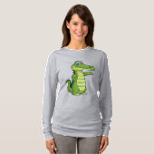 Cartoon Alligator Achtergrond T-shirt (Voorkant volledig)