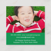 Cartoon alligator Kind profiel foto belkaart Vierkante Visitekaartje (Achterkant)