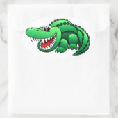 Cartoon Alligator Ovale Sticker (Tas)