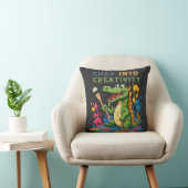 Cartoon alligator painting - snap into creativity kussen (Stoel)