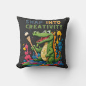 Cartoon alligator painting - snap into creativity kussen (Voorkant)