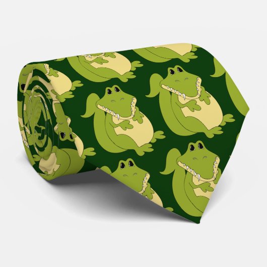 Cartoon-alligatorstropdas Stropdas (Opgerold)