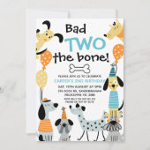 Cartoon als Bad Two The Bone Dogs 2nd Birthday Kaart (Voorkant)
