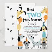 Cartoon als Bad Two The Bone Dogs 2nd Birthday Kaart (Voorkant / Achterkant)