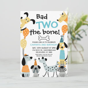 Cartoon als Bad Two The Bone Dogs 2nd Birthday Kaart