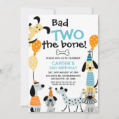 Cartoon als Bad Two The Bone Dogs 2nd Birthday Kaart (Voorkant)