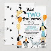 Cartoon als Bad Two The Bone Dogs 2nd Birthday Kaart (Voorkant / Achterkant)