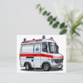 Cartoon Ambulance Auto Briefkaart (Staand voorkant)