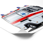 Cartoon Ambulance Auto Foto Afdruk (Hoek)