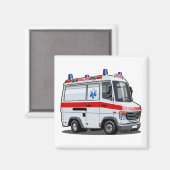 Cartoon Ambulance Auto Magneet (Voorkant / Achterkant)
