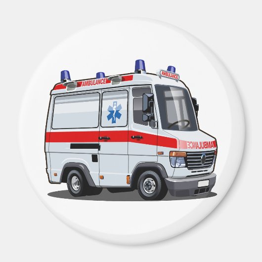 Cartoon Ambulance Auto Magneet (Voorkant)