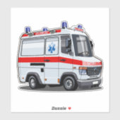 Cartoon Ambulance Auto Sticker (Vel)