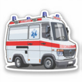 Cartoon Ambulance Auto Sticker (Voorkant)