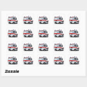 Cartoon Ambulance Auto Vierkante Sticker (Vel)