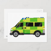 Cartoon Ambulance Briefkaart (Voorkant / Achterkant)