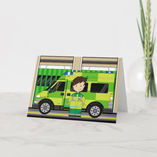 Cartoon Ambulance en EMT Kaart (Voorkant)